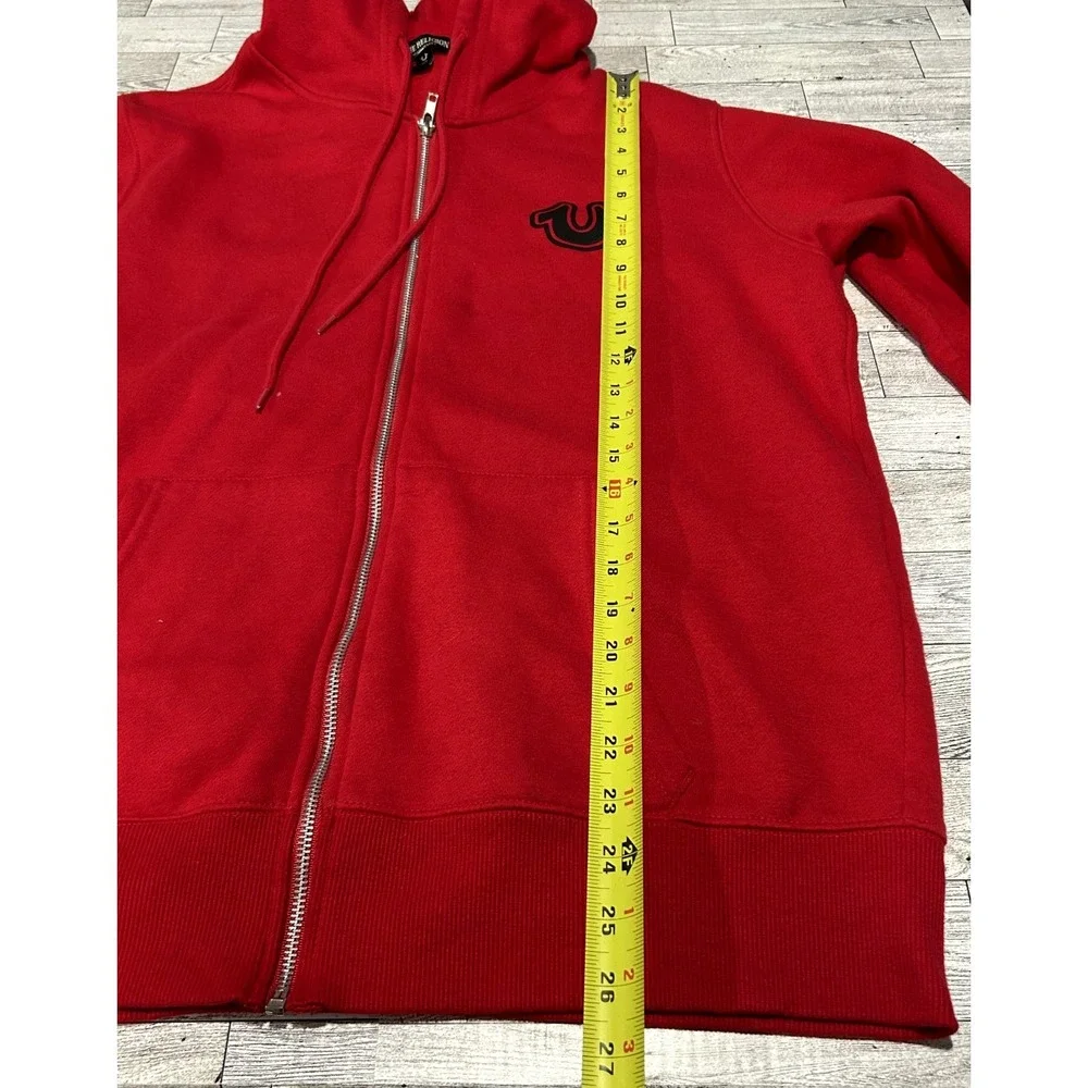 MEN'S TRUE RELIGION BUDDHA LOGO CORE ZIP UP HOODIE‎ JACKET TRUE RED LARGE